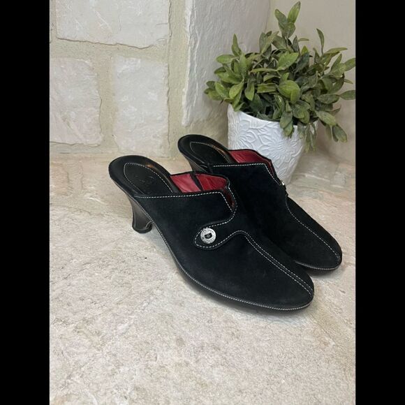 Cole Haan Black Suede Wedges sz  9B - Picture 2 of 7
